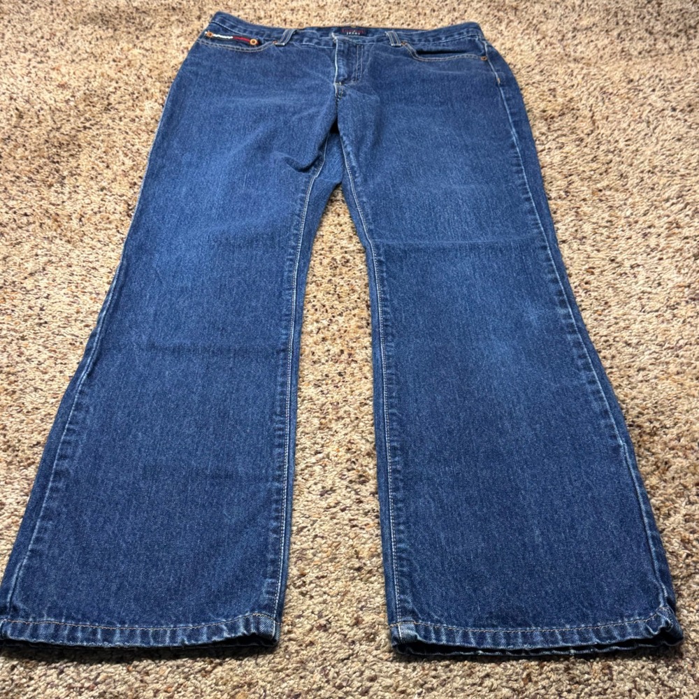 Tommy Hilfiger Vintage 90s Tommy‎ Jeans Wide Leg Blue Denim Womens Size 9/32